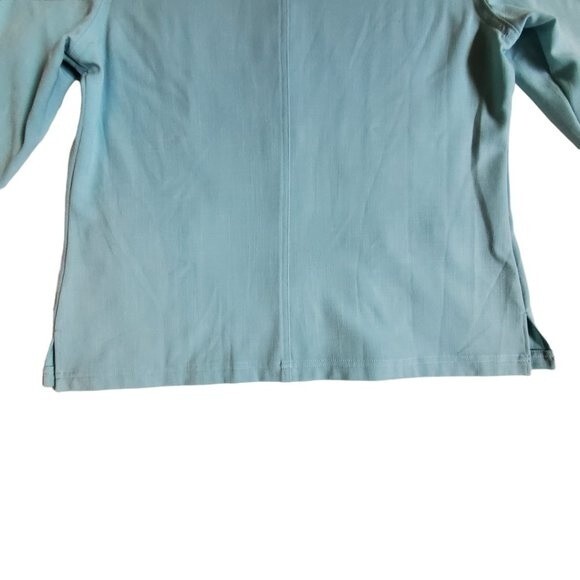 Koret light blue button up convertible long to 3/4 sleeve top sz L - Picture 6 of 12